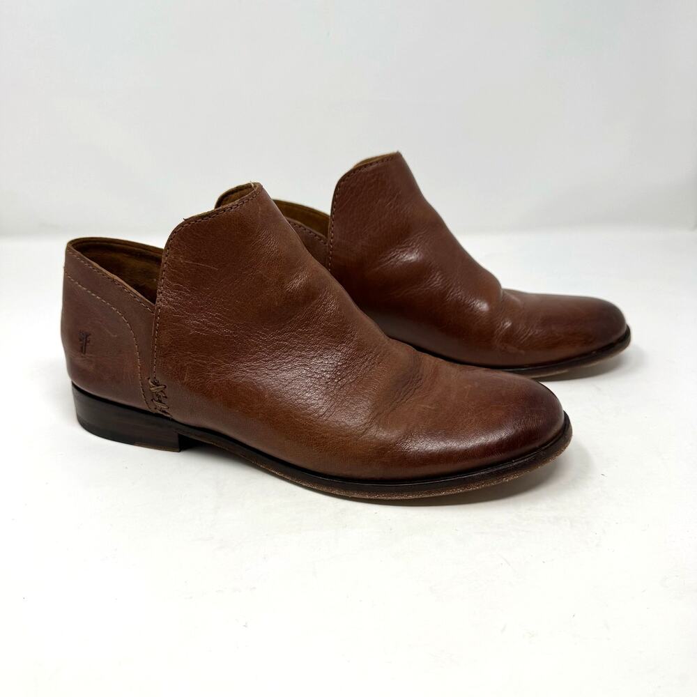 Frye Elyssa Ankle Booties 8.5 Brown Leather Shooties Indie Western Boho Festival